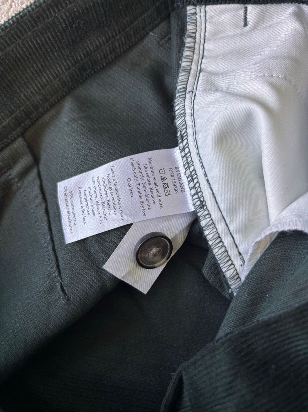 NWOT EVERLANE THE CORDUROY WIDE-LEG PANT Deep green, Sz 12 $100 G17 - Picture 6 of 8